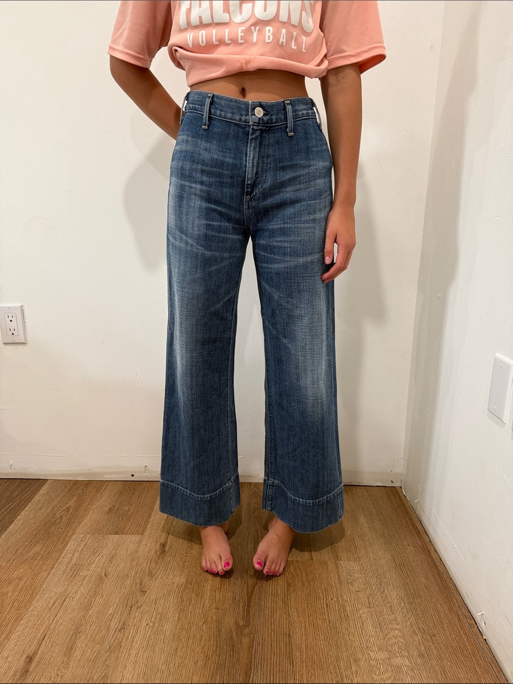 CofH High-Rise Wide Leg Women's Jeans in Dark Blue size 26